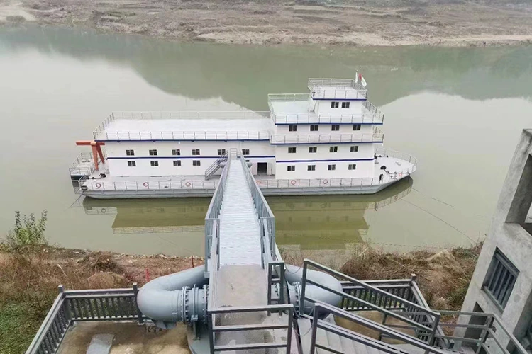 Gewässer mit großen Wasserstandsschwankungen Pumpstation